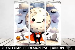 Funny Halloween Clipart Moon | 20 oz Tumbler Product Image 2