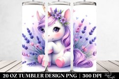 Colorful Baby Unicorn Lavender | 20 oz Tumbler Product Image 2