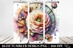 Pastel Wooden Ranunculus | 20 Oz Tumbler Product Image 2