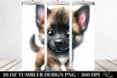 Cute Malinois Clipart, Transparent 20 Oz Tumbler Product Image 2