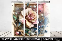 Abstract Pastel Wooden Rose | 20 oz Tumbler Product Image 2