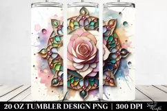 Abstract Stained Rose Tumbler | 20 oz Tumbler Product Image 2