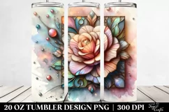 Abstract Pastel Wooden Rose | 20 oz Tumbler Product Image 2