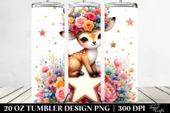 Vibrant Deer Sitting 20 Oz Tumbler Product Image 2
