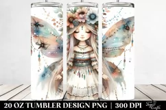 Washed Watercolor Boho Fairy | 20 oz Tumbler Product Image 2