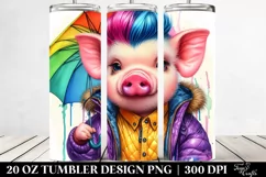 Contempt Pig with Raincoat 20 Oz Tumbler Product Image 2