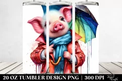 Contempt Pig with Raincoat 20 Oz Tumbler Product Image 2