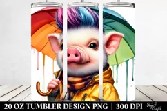 Contempt Pig with Raincoat 20 Oz Tumbler Product Image 2