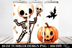 Simple Funny Halloween Skeleton 20 Oz Tumbler Product Image 2