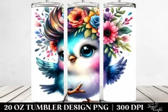 Contempt Bird with Floral Wreath 20 Oz Tumbler Product Image 2