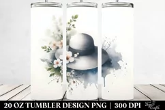 Washed Watercolor with HAT | 20 oz Tumbler Product Image 2