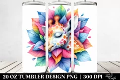 Colorful Watercolor, Sleeping Giraffe | 20 Oz Tumbler Product Image 2