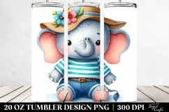 Colorful Baby Elephant Summer | 20 Oz Tumbler Product Image 2