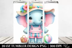 Colorful Baby Elephant Summer | 20 Oz Tumbler Product Image 2