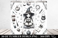 Washed Watercolor Funny Witch | 20 oz Tumbler Product Image 2