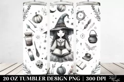 Washed Watercolor Funny Witch | 20 oz Tumbler Product Image 2