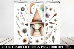 Washed Watercolor Funny Witch | 20 oz Tumbler Product Image 2