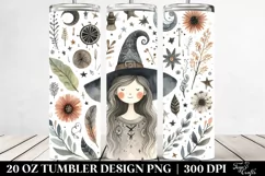 Washed Watercolor Funny Witch | 20 oz Tumbler Product Image 2