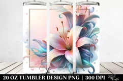 Abstract Pastel Glossy Lily Frame | 20 oz Tumbler Product Image 2