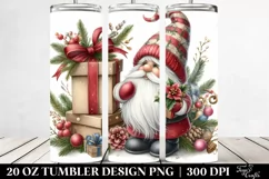 Detailed Gnome with Giftbox 20 Oz Tumbler, High-Res Product Image 2