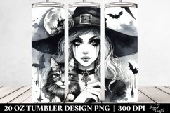 Washed Watercolor Gothic Witch | 20 oz Tumbler Product Image 2