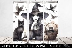 Washed Watercolor Gothic Witch | 20 oz Tumbler Product Image 2