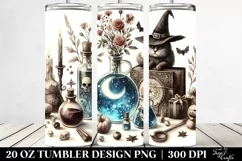 Washed Watercolor Retro Witch | 20 oz Tumbler Product Image 2