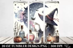 Washed Watercolor Retro Witch | 20 oz Tumbler Product Image 2