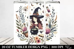 Washed Watercolor Retro Witch | 20 oz Tumbler Product Image 2
