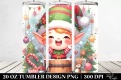 Excited Christmas Elf Clipart 20 Oz Tumbler Product Image 2