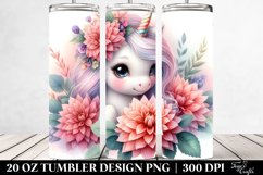 colorful Baby Unicorn Dahlia | 20 oz Tumbler Product Image 2