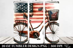 Vintage Rusted Bicycle with USA Flag Colors | 20 oz Tumbler Product Image 2