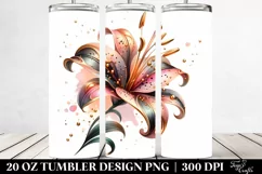 Shiny Glossy Lily Elegance 20 oz Tumbler Product Image 2