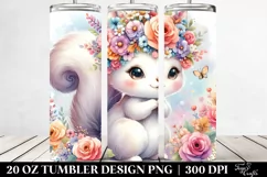 Cute Squirrel with Flower Crown | 20 oz Tumbler Product Image 2