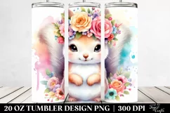 Cute Squirrel with Flower Crown | 20 oz Tumbler Product Image 2