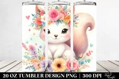 Cute Squirrel with Flower Crown | 20 oz Tumbler Product Image 2