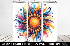 Colorful Sun Watercolor | 20 Oz Tumbler Product Image 2