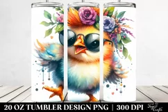 Cute Baby Chicken Dancing with Cool Haircut | 20 oz Tumbler Product Image 2