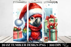 Expressive Baby Macaw in Santa Hat 20 Oz Tumbler Product Image 2