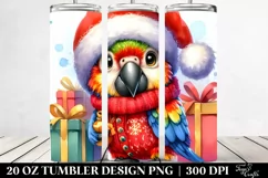 Expressive Baby Macaw in Santa Hat 20 Oz Tumbler Product Image 2