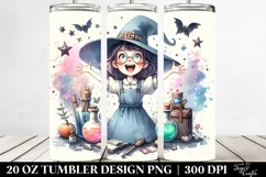 Watercolor Retro Excited Witch | 20 oz Tumbler Product Image 2