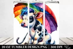 Vibrant Cute Baby Cow | 20 oz Tumbler Product Image 2