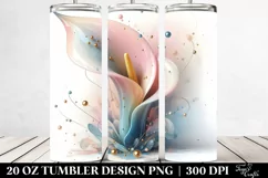 Glossy Calla Lily Art, Transparent 20 Oz Tumbler Product Image 2