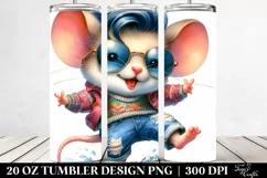 Cute Baby Mouse Dancing with Cool Haircut | 20 oz Tumbler Product Image 2