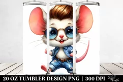 Cute Baby Mouse Dancing with Cool Haircut | 20 oz Tumbler Product Image 2