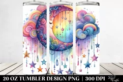Vibrant Half Moon with Stars 20 Oz Tumbler Product Image 2