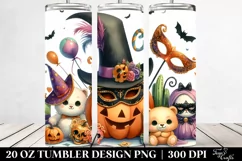 Funny Halloween Clipart with Masquerade | 20 oz Tumbler Product Image 2