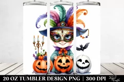 Funny Halloween Clipart with Masquerade | 20 oz Tumbler Product Image 2