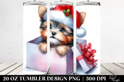 Expressive Baby Yorkshire Terrier in Santa Hat 20 Oz Tumbler Product Image 2