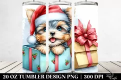 Expressive Baby Yorkshire Terrier in Santa Hat 20 Oz Tumbler Product Image 2